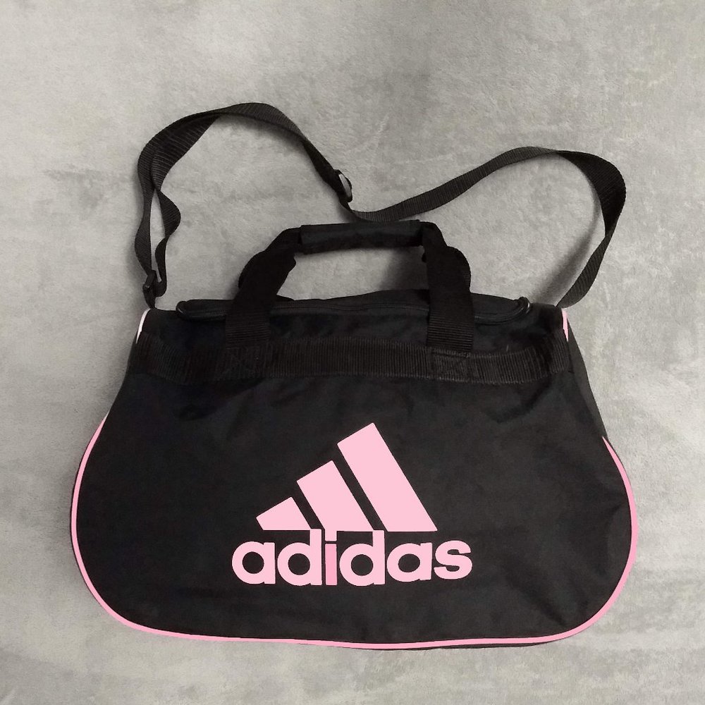ADIDAS BLACK/PINK DUFFEL BAG